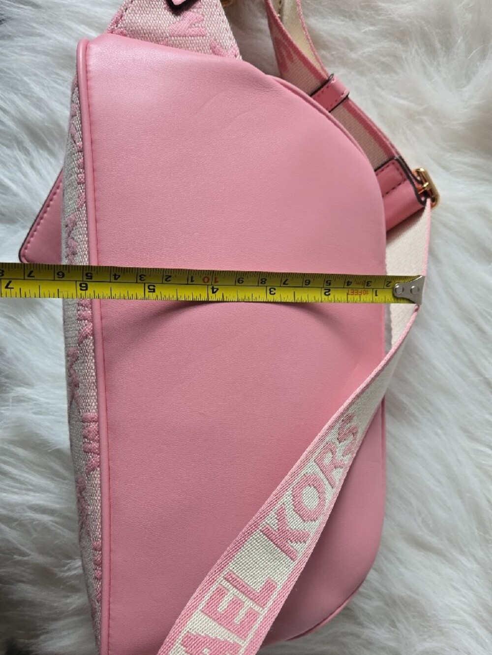 Michael Kors Pink Logo Crossbody Belt Bag with Gold Hardware - Picture 13 of 13